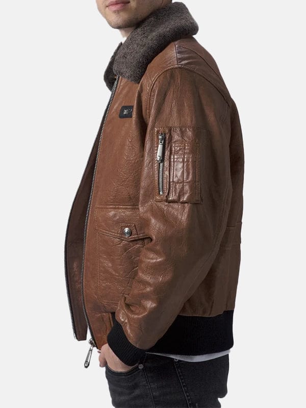 Men’s Brown Leather Flight Jacket