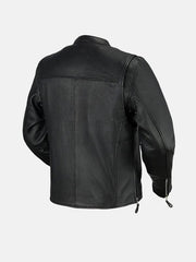 Men’s Cafe Racer Black Leather Jacket