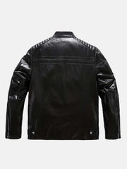 Men’s Classic Black Leather Racer Jacket