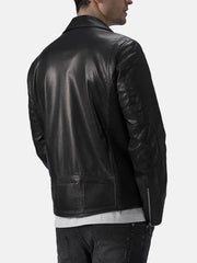 Men’s Padded Black Leather Jacket