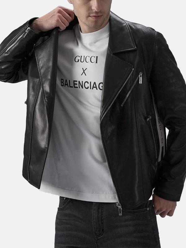 Men’s Padded Black Leather Jacket