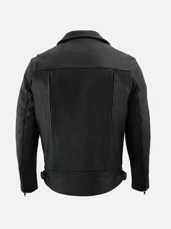 Men’s Vented Black Biker Leather Jacket