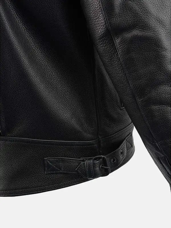 Men’s Vented Black Biker Leather Jacket