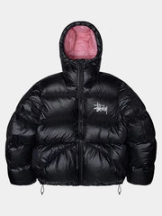 Stussy Puffer Jacket Black Pink