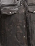 Men’s Shirt Collar Leather Motorcycle Jacket