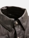 Men’s Shirt Collar Leather Motorcycle Jacket