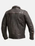 Men’s Shirt Collar Leather Motorcycle Jacket