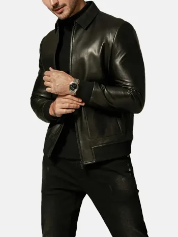 Men's Classic Black Leather Jacket