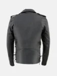 Men’s Classic Police Style Biker Leather Jacket