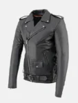 Men’s Classic Police Style Biker Leather Jacket