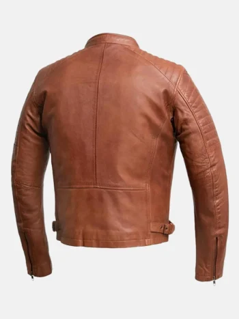 Zack Men's Brown Leather Biker Jacket