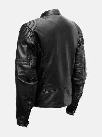 Men's Black Riding Soft Leather Jacket Back