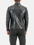 Men’s Supreme Black Leather Café Jacket Front