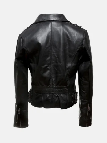 Women's Harley Black Leather Jacket Back