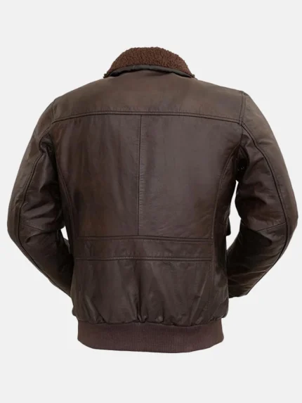 Mens-Shearling-Collar-Brown-Bomber-Jacket-Back.webp